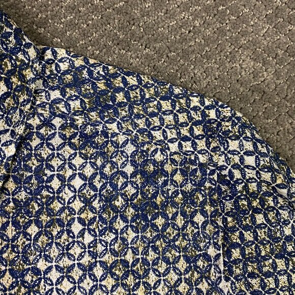 Robert Graham Shirt Men's XL Classic Fit Blue Brown White Button Down Geometric - Picture 5 of 14